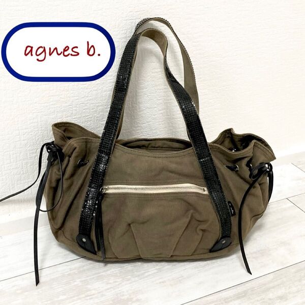 アニエスベー agnes.b スパンコールグリップデザイン レディース 2wayショルダーバッグ