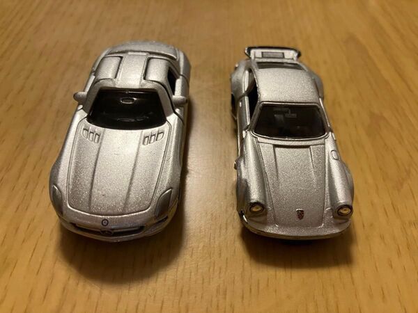 トミカ ミニカー 2台セット メルセデスベンツSLS AMG ポルシェ930ターボ シルバー