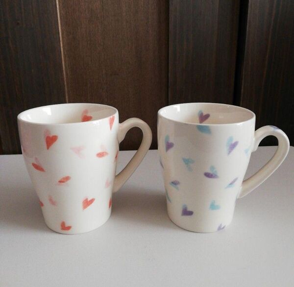 ペアマグカップ ハート柄 美品