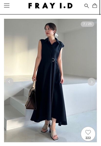 完売品 新品 FRAY I.D フレイアイディー カシュクールラップワンピース ロングワンピース ネイビー