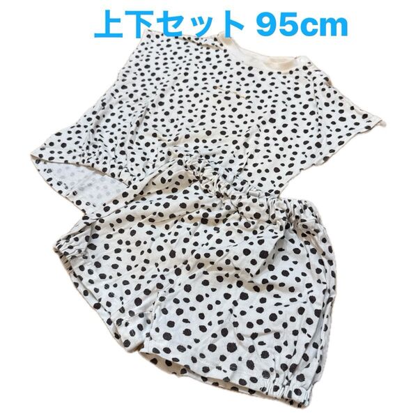 ダルメシアン柄 上下セット (95cm)