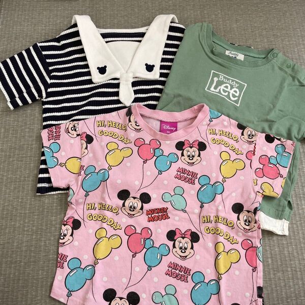 Buddy Lee セーラー ディズニー ミッキー ミニー バルーン 90 Tシャツ セット まとめ売り 重ね着風 女の子 男の子