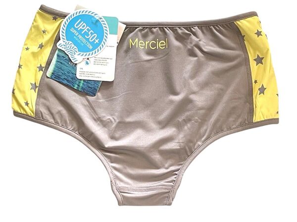下着 ショーツ パンツ パンティ 水着 撥水 Merciel グレー 黄色 星 スイムショーツ レディース 水陸用 Mサイズ