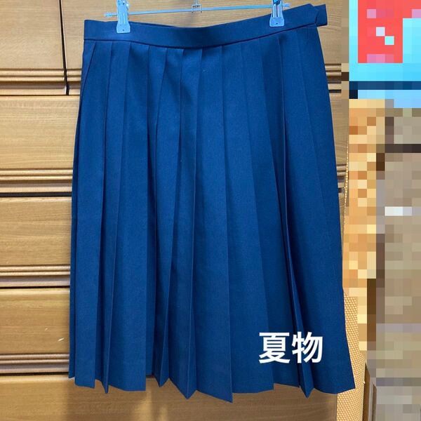 夏物 制服 スカート 紺 学生服 プリーツ