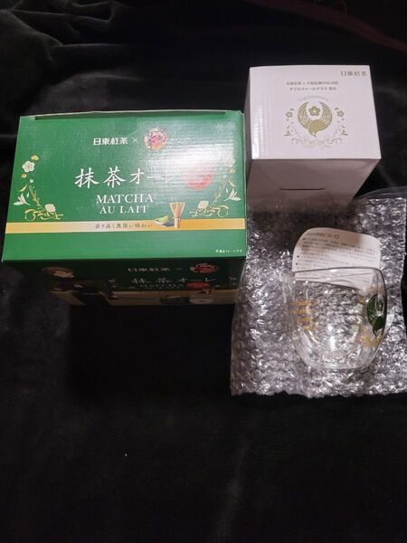 日東紅茶×刀剣乱舞 鴬丸 ダブルウォールグラス 抹茶オーレ
