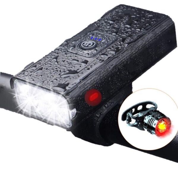 6in1機能USB充電式 大容量5200mAh 自転車ヘッドライト付き