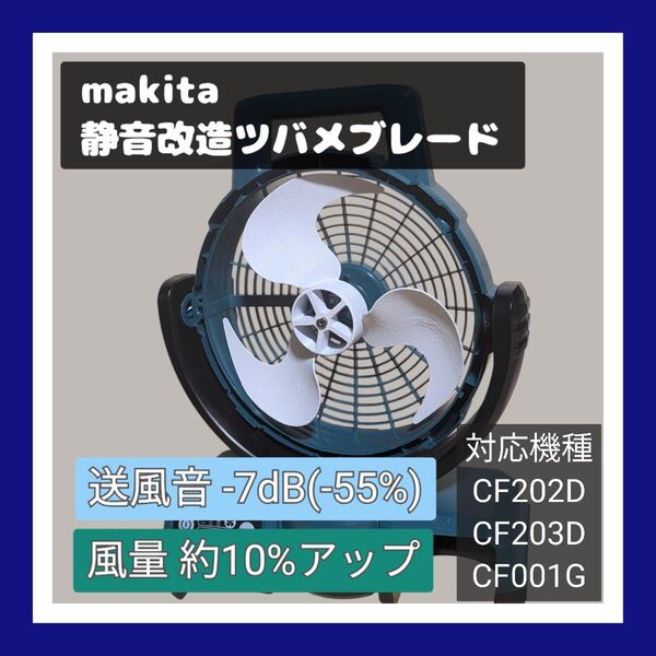 静音改造ファン マキタ CF203D 充電式ファン 扇風機「ツバメブレード」
