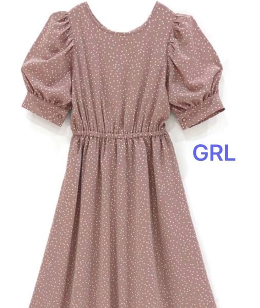GRL グレイル 前後2way ドット柄ボレロ風フレアワンピース pp078 ピンク