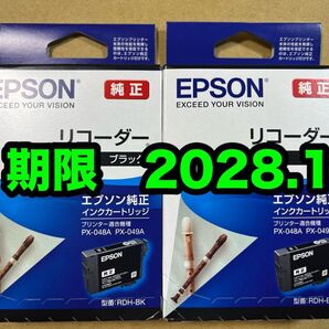 【純正】新品未開封 EPSON リコーダー エプソン RDH-BK 純正 インク ブラック 2個セット 期限2028.1