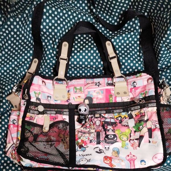 tokidoki LeSportsac トキドキ レスポートサック バッグ ショルダー 中型ボストン 美品♪ カラフル 訳あり