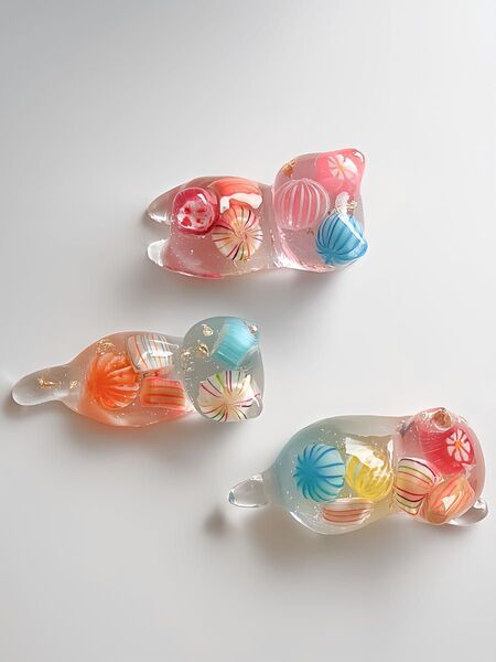 新作!! 猫型 箸置き ペン置き 京飴 金箔 和風 京都 日本土産