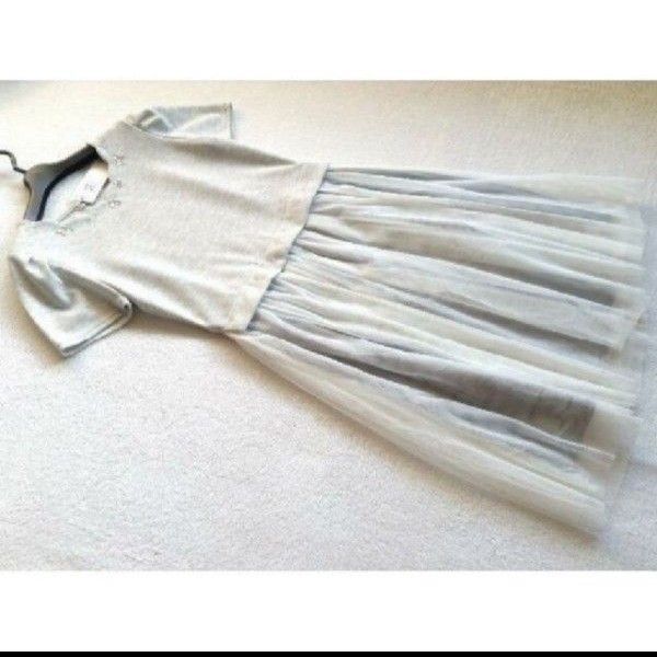 MISCH MASCH ミッシュマッシュ スカラップ×チュールワンピース