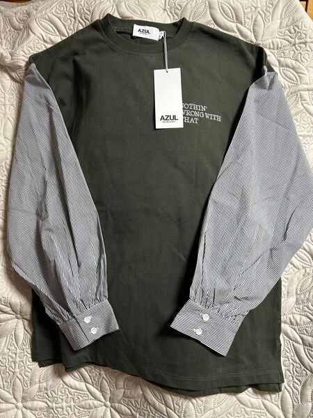 タグ付き未使用 AZUL by MOUSSY アズールバイマウジー 異素材スリーブトップス
