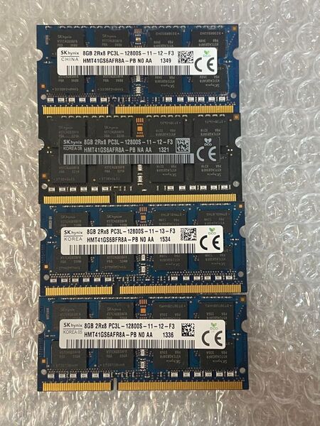 SKhynix PC3L-12800 DDR3L-1600 32GB 8GB×4 SO-DIMM BIOS確認済