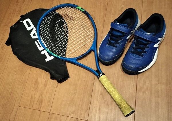HEAD テニスラケット25インチ&ニューバランス テニスシューズ 696、 22cm ジュニア 2点セット