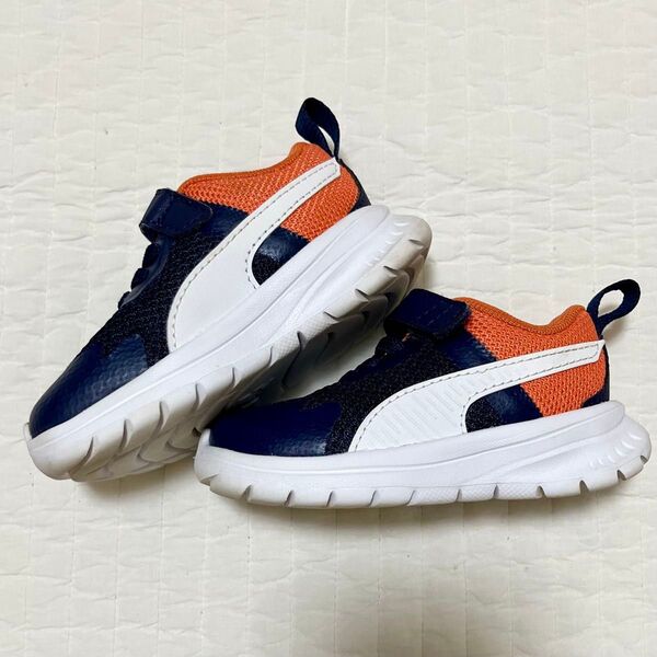 PUMA ベビーシューズ スニーカー 13cm ネイビー オレンジ プーマ