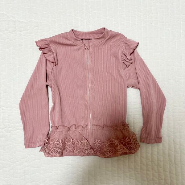 コトリ cottoli 女の子 ラッシュガード ピンク フリル レース 90センチ 水着