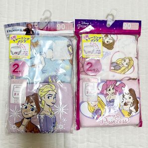 ディズニー トレーニングパンツ 90 2セット プリンセス アナ雪 トレパン