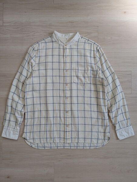 nest Robe CONFECT ネストローブコンフェクト バンドカラーシャツ size5/チェック/クレリック/コットンウール