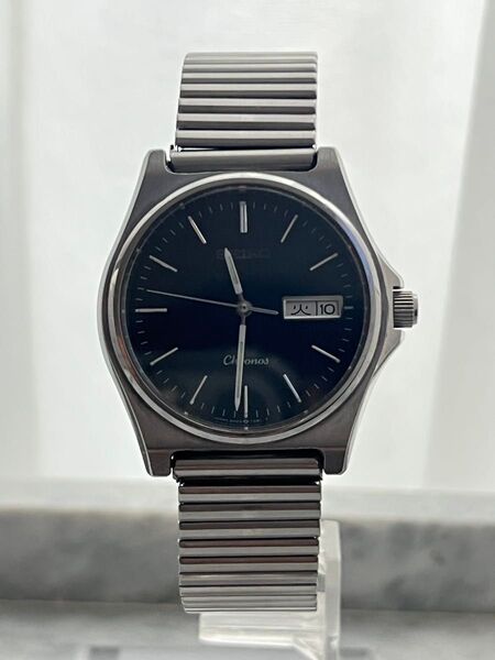 【電池交換済み】人気モデル SEIKO Chronos DAYDATE セイコー クロノス デイデイト ブラック文字盤