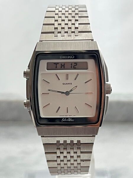 【電池交換済み】スーパーレア 美品 SEIKO SilverWave アナデジ 希少品 デジアナ スクエア クォーツ
