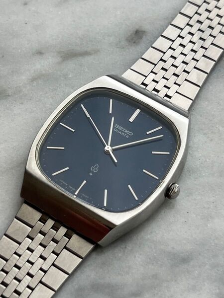 【電池交換済み】SEIKO QUARTZ スクエア セイコー ダークネイビー クオーツ 腕時計