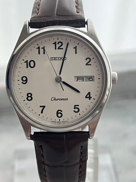【電池交換済】SEIKO Chronos DAYDATE アラビア数字 クロノス 腕時計 デイデイト