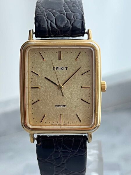 【電池交換済み】SEIKO SPIRIT GOLD スピリット ゴールド スクエア クオーツ QZ