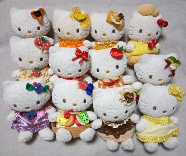 ハローキティ ぬいぐるみ フルーツ まとめ売り 12個セット ケーキショップ スイーツ 激レア 平成レトロ