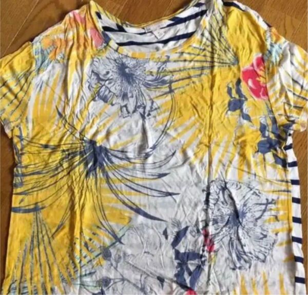 半袖カットソー 花柄 ボーダー GAP サイズXS Tシャツ