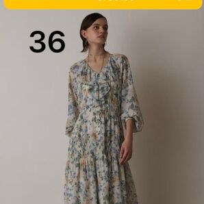 価格交渉不可!新品[グレースコンチネンタル25SS フラワープリントカフタンドレス キナリ 36