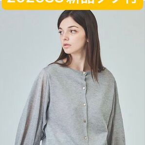 価格交渉不可!新品[グレースコンチネンタル25SS ラメシアーニットトップ グレー