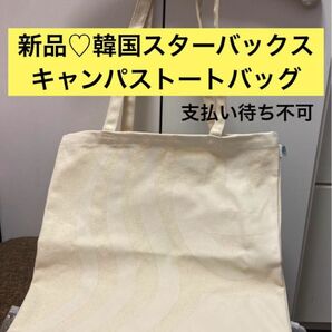 価格交渉不可!新品/韓国スターバックス スタバ キャンパス トートバッグ エコバック ★