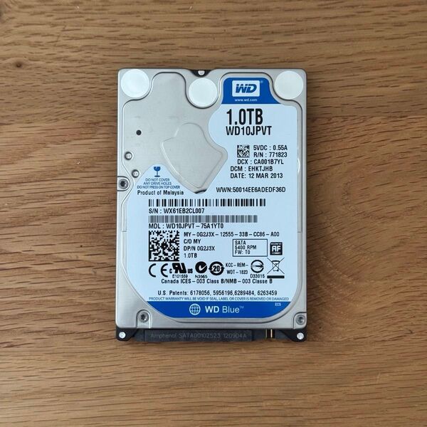 正常品 HDD 1TB 2.5インチ WD Blue ②