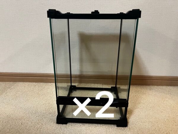 2個セット ガラスケージ 20×20×30 爬虫類 両生類 水槽