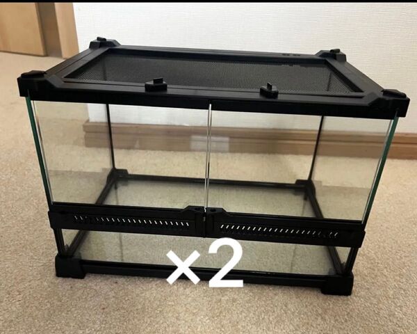 2個セット ガラスケージ 30×20×20 爬虫類 両生類