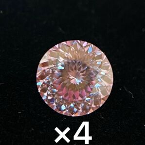 4個セット 6.5mm ピンク モアサナイト ポルトガルカット ルース モアッサナイト 鉱物 アクセサリー