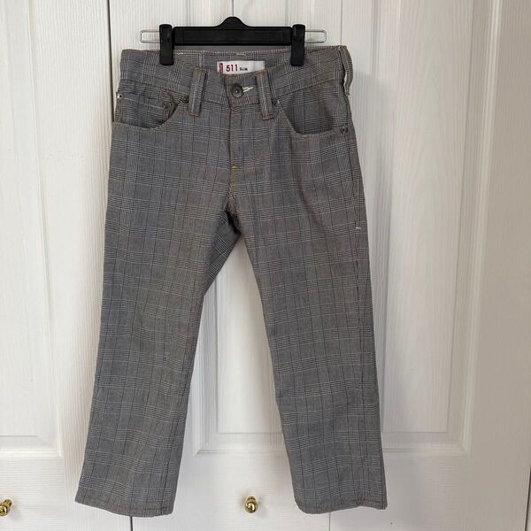 【夏にピッタリ】Levi's 511 グレンチェック・コットン素材パンツ・シンチバック w28
