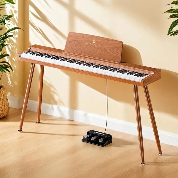 電子ピアノ 88鍵 カウンターウェイト鍵盤 木製スタイル トリプルペダル対応 MIDI対応 イヤホンジャック付き
