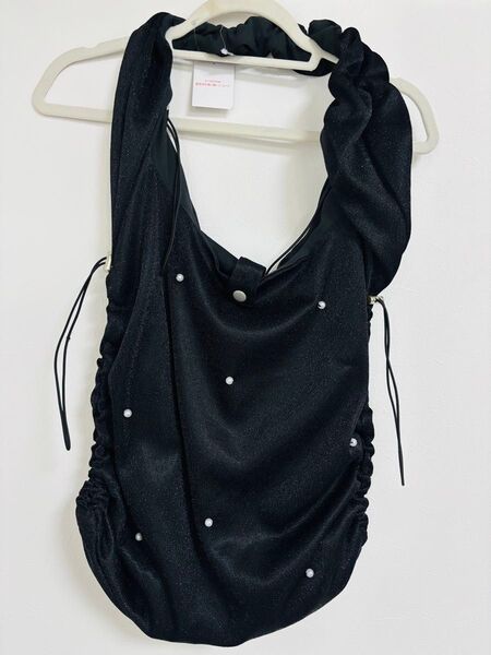 ドローストリングラメシャーリングショルダーバッグ 2WAY