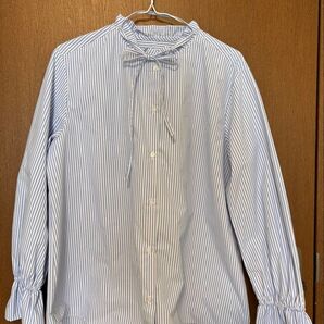 GU ストライプ シャツブラウス ブルー XL