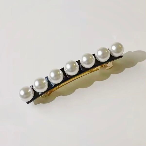 アレクサンドルドゥパリ風 パールバレッタ 黒 ブラック 9cm