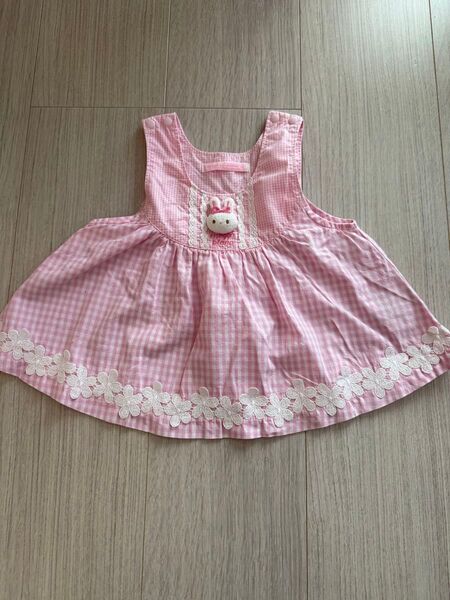 メゾピアノ ピンクチェック柄 トップス 80