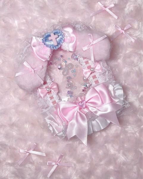 シェイカートレカケースデコ うさ耳りぼんちゃん かわいい