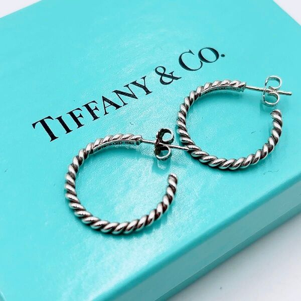 Tiffany ティファニー ツイスト フープ ピアス シルバー925 ビンテージ スクリュー