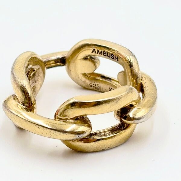 【AMBUSH】GOLD CHAIN RING SLV925 XXL アンブッシュ ゴールドチェーンリング 約22号