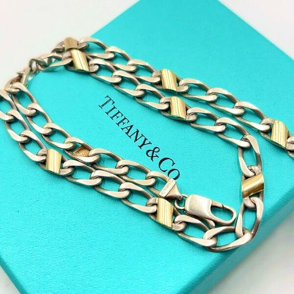 Tiffany&Co. 喜平チェーン コンビ ネックレス ティファニー Au750 SV925