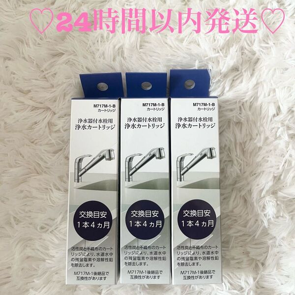 SANEI 浄水器付水栓用 浄水カートリッジ M717M-1-B 3点セット