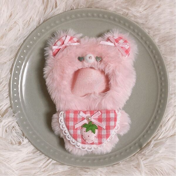 ハンドメイド にじぱぺっと くま 着ぐるみ 10cm ぬい服 ぬい活