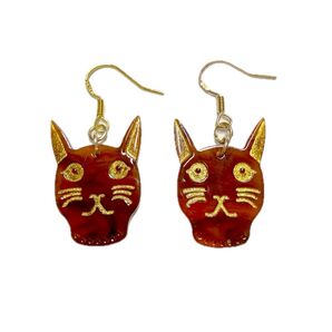 N66 ハンドメイドアクセサリー 猫イヤリング 猫ピアス 猫アクセサリー イヤリング/ピアス 変更可 ※2点ご購入で100円引き